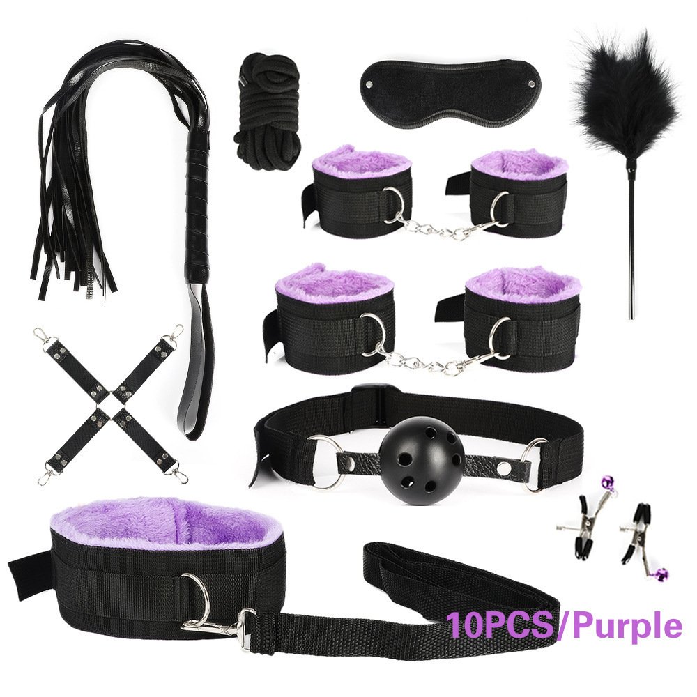 SM Nipple Pliers Whip Leather Sex Exotic Toy bdsm Set Adult Hand cuffs Kit handcuffs for Couples Bondage Gear