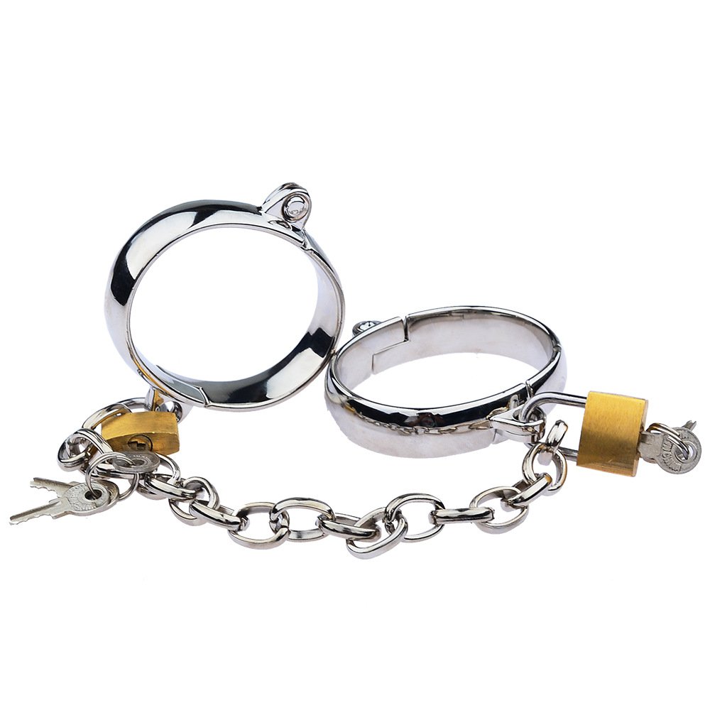 Ninghao hot accessory handcuff for police bondage set sexy stainless steel sexual bracelet metal handcuffs sex toys for couples