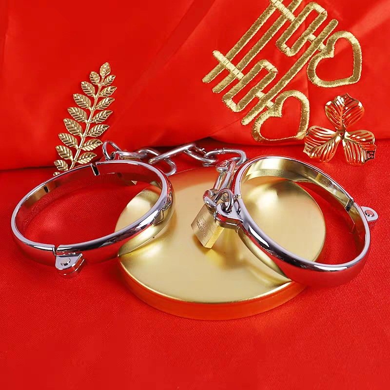 Ninghao hot accessory handcuff for police bondage set sexy stainless steel sexual bracelet metal handcuffs sex toys for couples