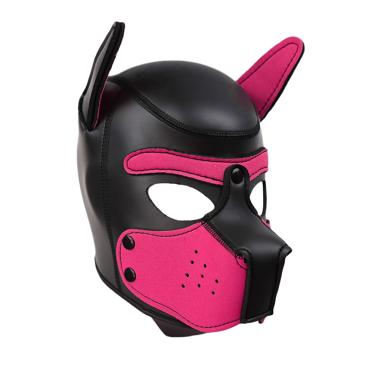 Bondage Gear Puppy Hood Neoprene Silicone Leather Full Head Role Play Bondage Kits Sex Toys for Man