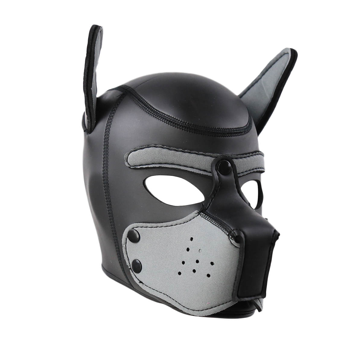 Bondage Gear Puppy Hood Neoprene Silicone Leather Full Head Role Play Bondage Kits Sex Toys for Man