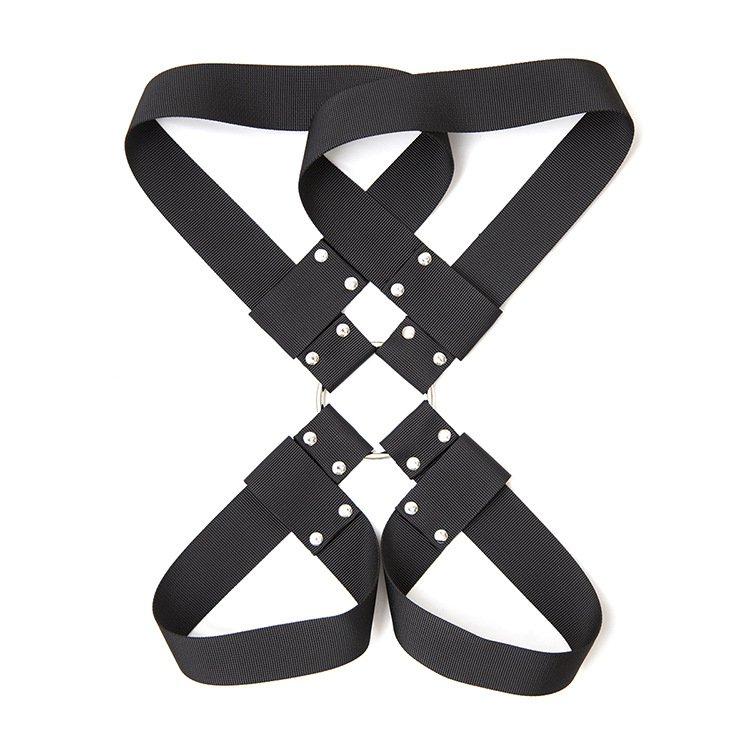 Leather black bondage cuff sex toys for couples