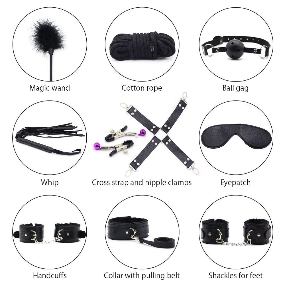 Handscuff Neck Roleplay Bdsm Bondage Suit Restraint Gear 10pcs Sex Toys Couple Exotic Adult Couple Women