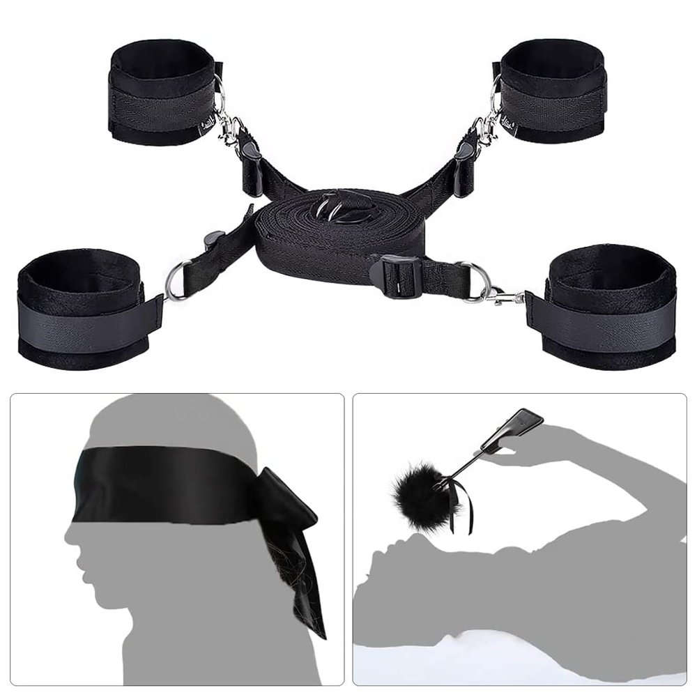 Factory Wholesale BDSM Bondage Gear Set Kits Sex Toy for Adult Women Couples Set Handcuffs Ankle Cuff Restraints
