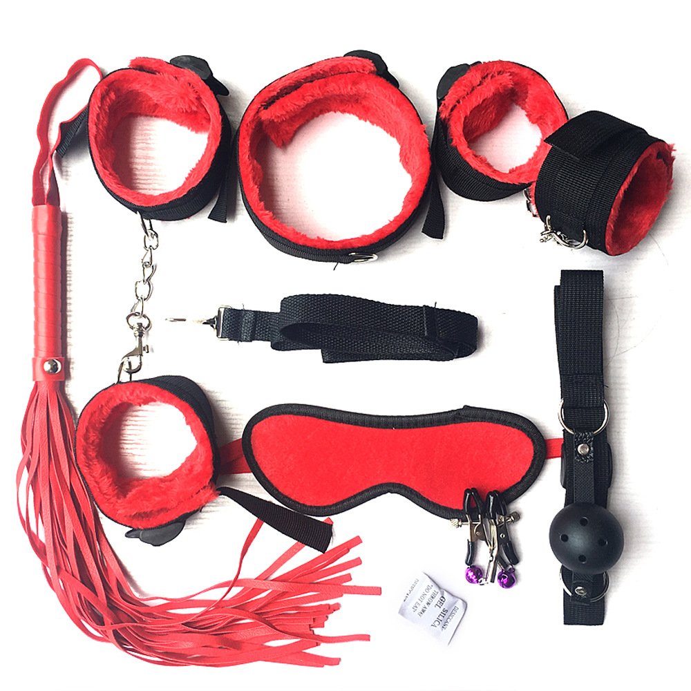 12pcs/set Rope Bondage Suit Handcuffs Set Blindfold Paddle Nipple Clamps Metal Anal Plug Adult Sex Toy BDSM Product For Couple