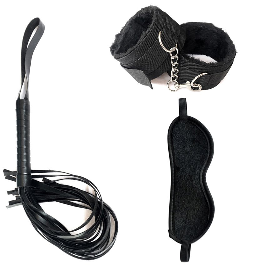 12pcs/set Rope Bondage Suit Handcuffs Set Blindfold Paddle Nipple Clamps Metal Anal Plug Adult Sex Toy BDSM Product For Couple