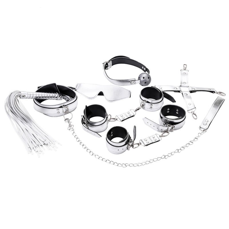 Bdsm Set Bondage Gear Leather Sex Auxiliary Training 7 Kit Restraints Slave Adult Sex Toy Handcuff Bdsm For Couple