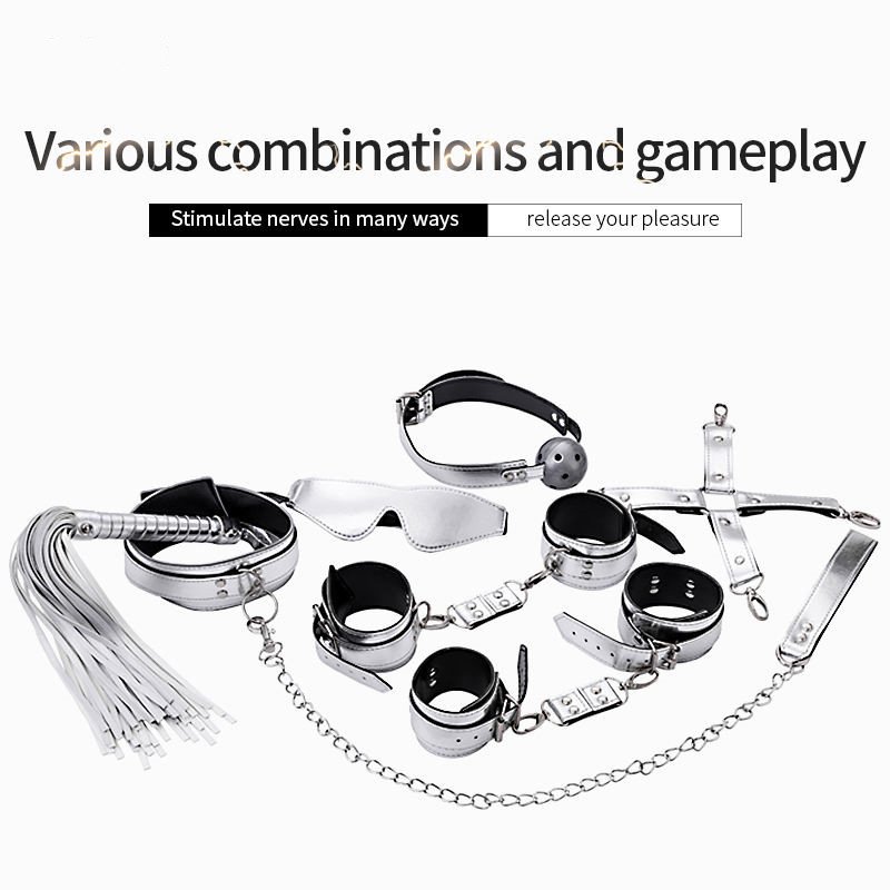 Bdsm Set Bondage Gear Leather Sex Auxiliary Training 7 Kit Restraints Slave Adult Sex Toy Handcuff Bdsm For Couple