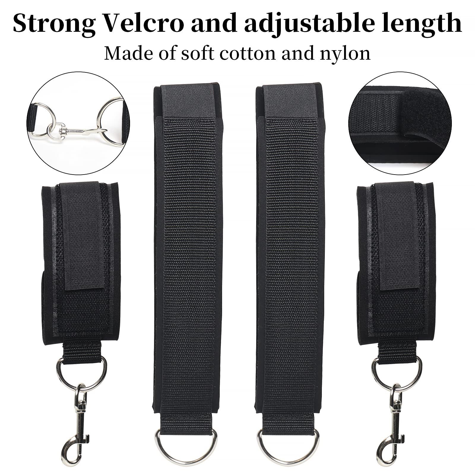 Adjustable Leg Straps Handcuffs Sex Bondage Kit Wrist and Thigh Cuffs BDSM Restraints Set for Couple Beginner SM Game Play