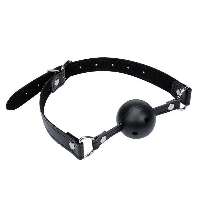 Premium Silicone Open Mouth Ball Gag with Padlock Bondage Restraints Breathable Sex Ball Harness Strap Gag Sex Toy for Women
