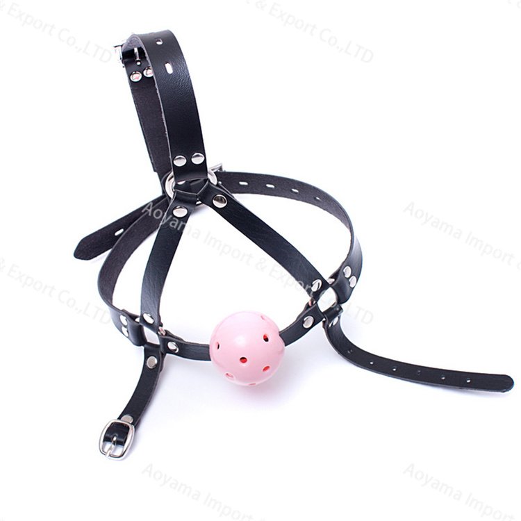 Online Sex shop Ball Mouth Gag Bondage Gear Harness Type Black Mouth Ball Silicone Mouth Gag