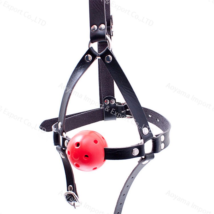 Online Sex shop Ball Mouth Gag Bondage Gear Harness Type Black Mouth Ball Silicone Mouth Gag