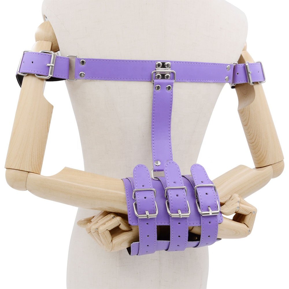Adult BDSM Sex Toy Leather BackHand Handcuffs Slave Couple Bondage Training Female Handcuffs bdsm japanese bondage suit adult sm