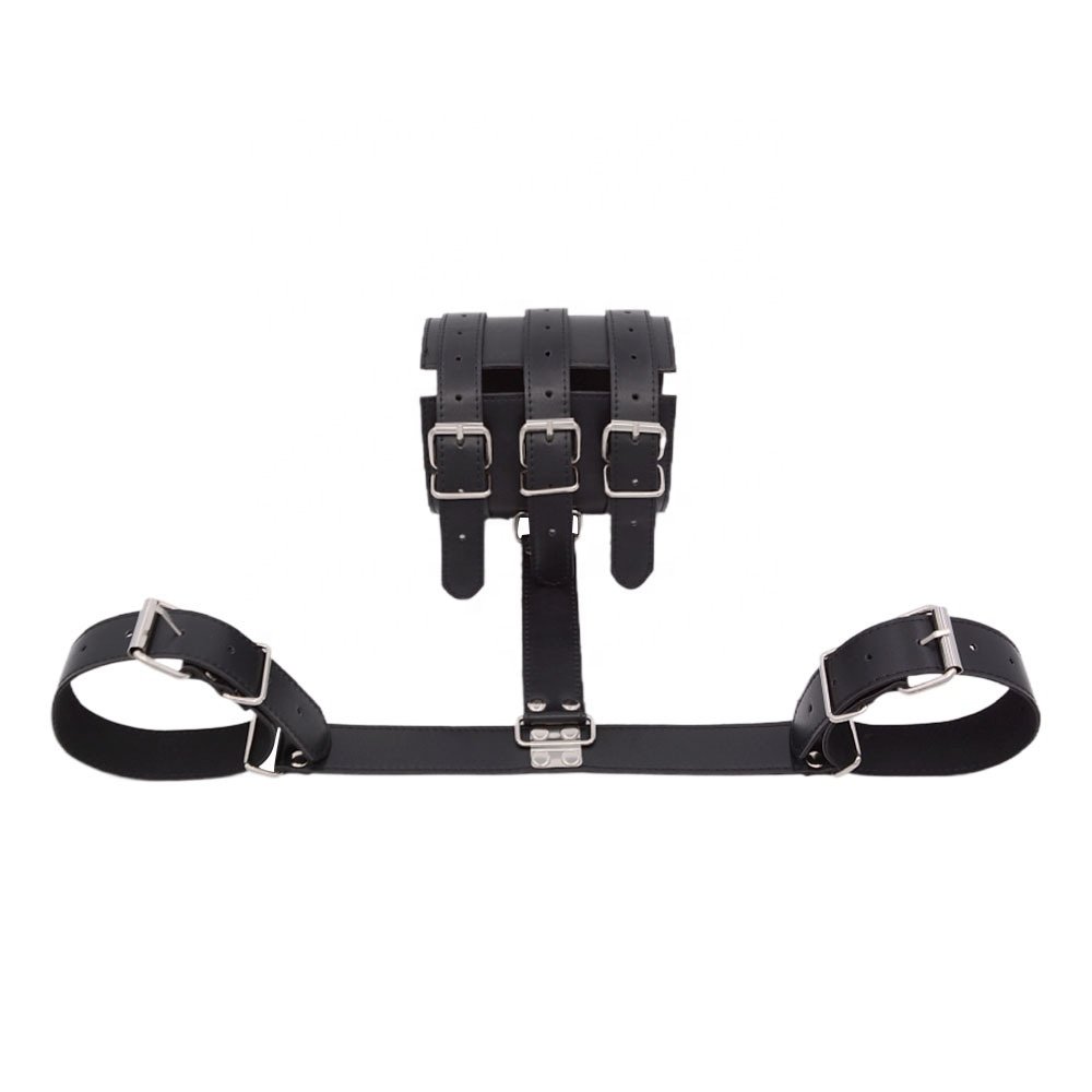 Adult BDSM Sex Toy Leather BackHand Handcuffs Slave Couple Bondage Training Female Handcuffs bdsm japanese bondage suit adult sm