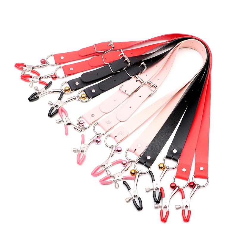 Toys BDSM Metal Nipple Clamps with Long Leather Belt Sex Bondage Gear Juguetes Sexuales Para Mujeres Handcuff Type Type SM