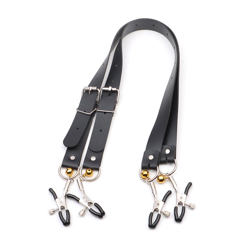Toys BDSM Metal Nipple Clamps with Long Leather Belt Sex Bondage Gear Juguetes Sexuales Para Mujeres Handcuff Type Type SM