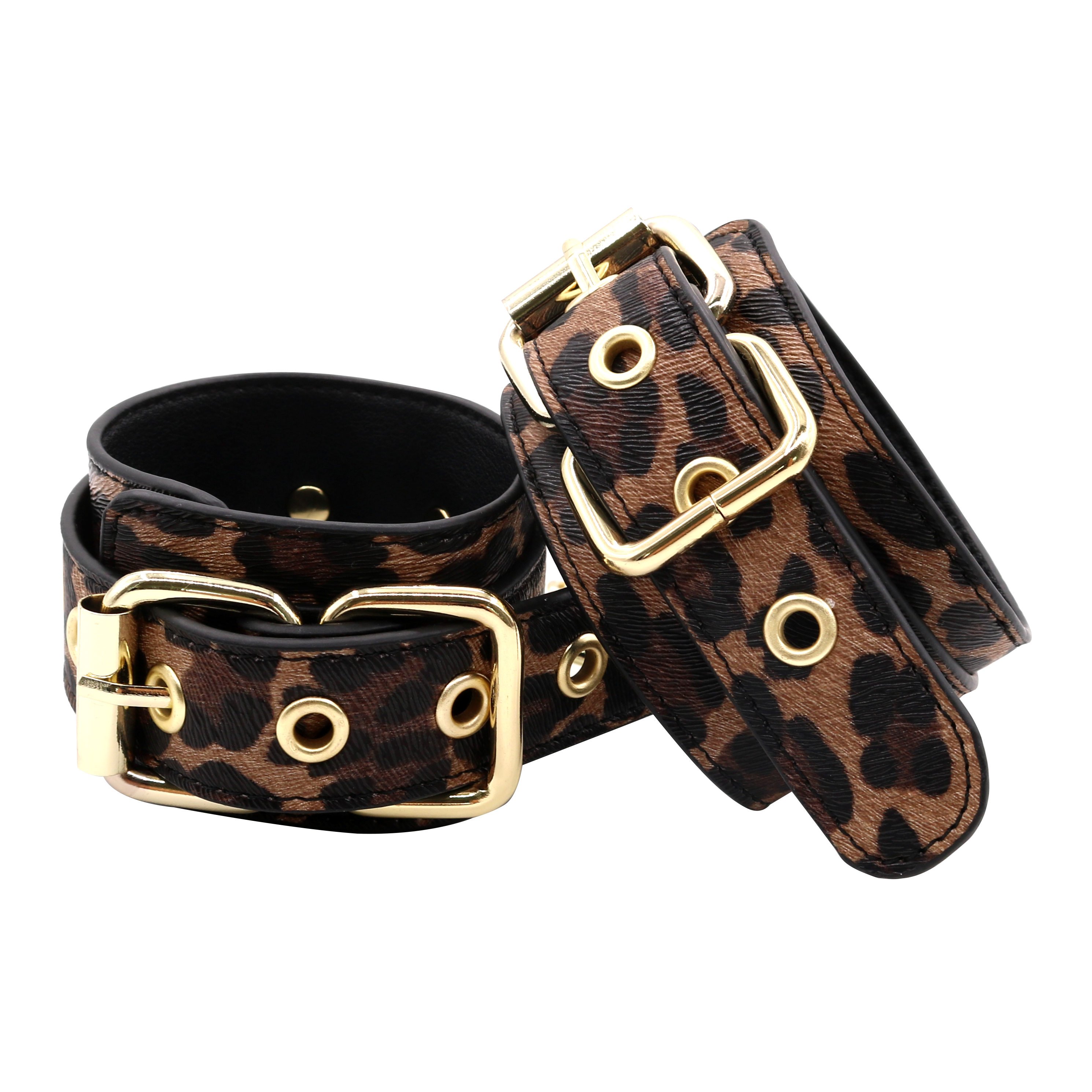 MOGlovers 7Pcs BDSM Leopard Bondage Set Beginner Kit Bed SM Restraints Adult Toys for Couple