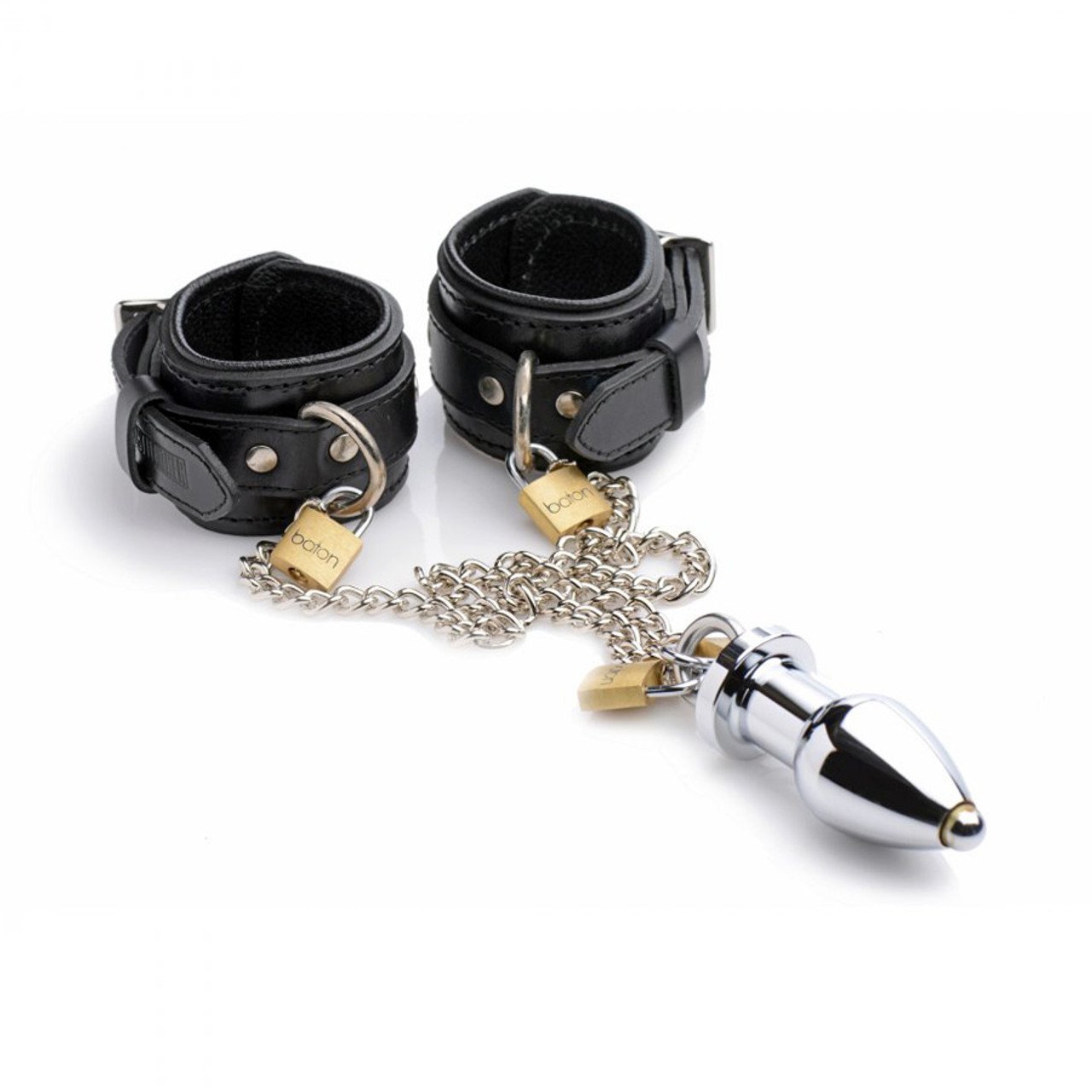 Steel Bdsm Bondage Handcuffs Anal Butt Plug