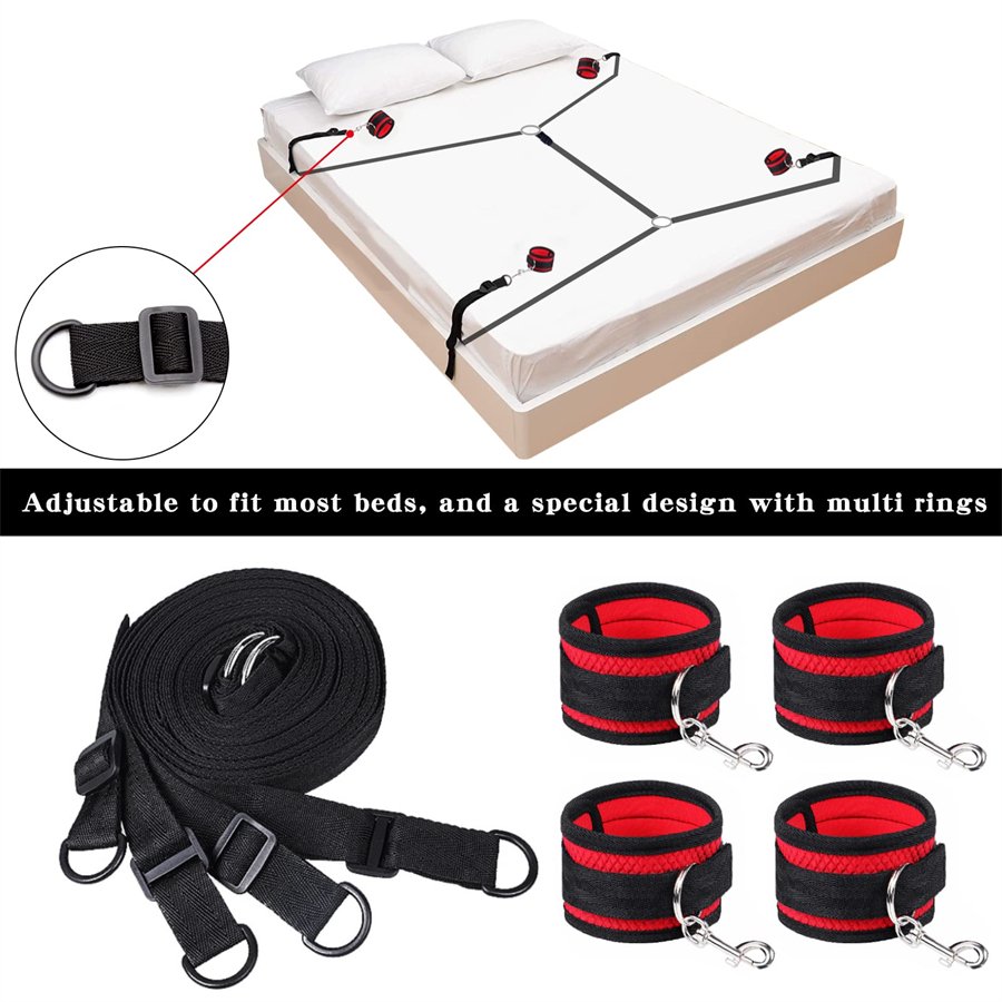 Amazon Hot Sale Bdsm Bindage Kit Sex Leather Bondage Gear Sex Toys For Couple Sexy Slave Bed Sex Toys
