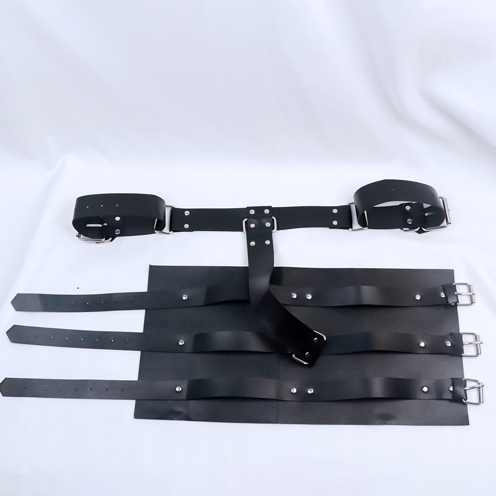 Leather Bondage Kit Fetish Bdsm Adult Game Slaves Bondage Gear Couple Sm Black Adjustable