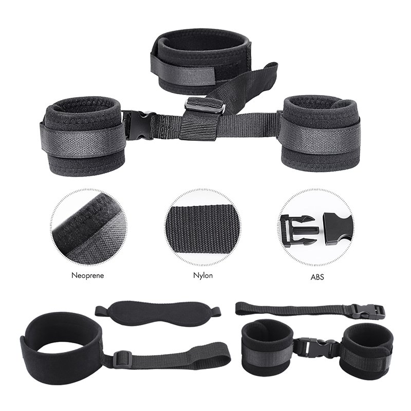 Soft Handcuffs And Blindfolds BDSM Collar Woman Neck To Wrist Eye Mask Bondage Gear & Accessories Kit