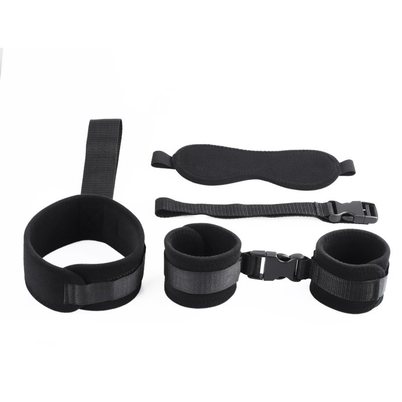 Soft Handcuffs And Blindfolds BDSM Collar Woman Neck To Wrist Eye Mask Bondage Gear & Accessories Kit