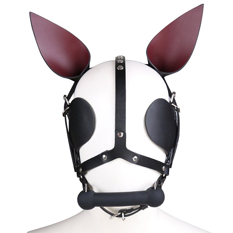 Adult Games Headgear Fantasy Leather Fetish Bondage Head Harness Restraint Cosplay Erotic Sex Toys For Couple