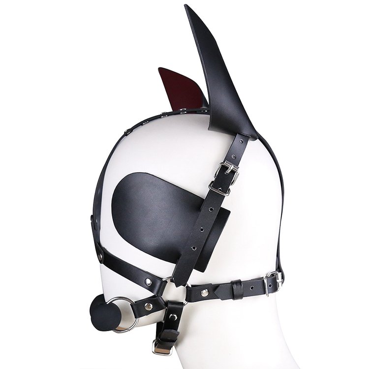 Adult Games Headgear Fantasy Leather Fetish Bondage Head Harness Restraint Cosplay Erotic Sex Toys For Couple