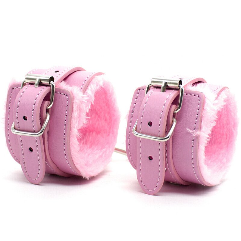 Factory PU Leather Restraint Sexy Handcuffs with fur Sex Male Sex Bondage Noverty Fetish BDSM Games Of Desire Furry Handcuffs