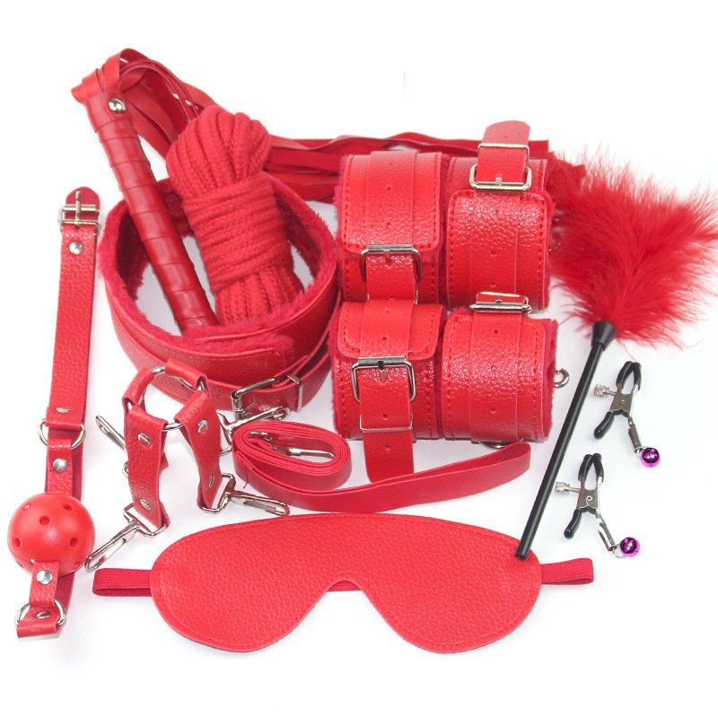 Erotic Game Bondage sex toy 10pcs Leather Bdsm bondage suit Handcuffs Sex Game other sm products Sex Toys For Men And Woman