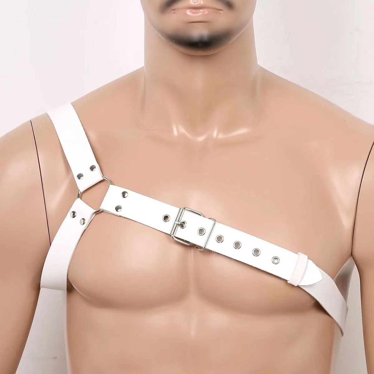 Wholesale PU Leather Sexy Bondage Gear Men Leather Harness Man Black And White Shoulder Strap Connected Belts