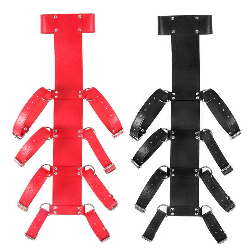 New Pu Leather Sm Bondage Belt Arm Restraints Kit Back Handcuffs Sex Toys For Woman Roleplay Game Neck Bondage Gear%