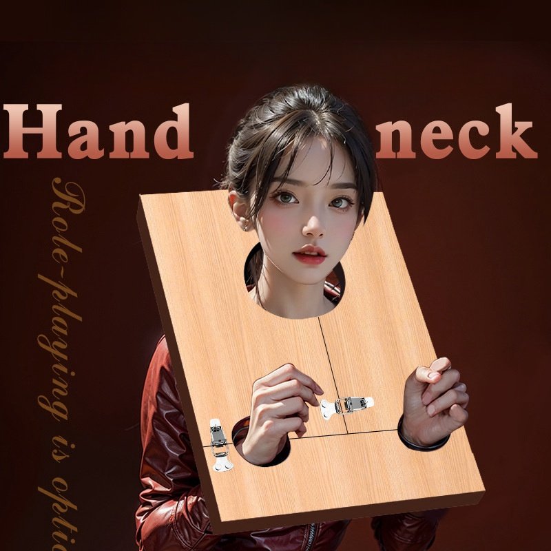 Mr.Shen wooden handcuffs bound ankle shackles ancient retro sex toys adult props SM wooden shackles