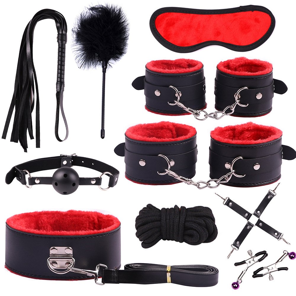 Bondage Set Adult Products Couple Sm Sex Toy Male Slave Chastity Belt Sex Toys Bdsm Bondage 10pcs Set