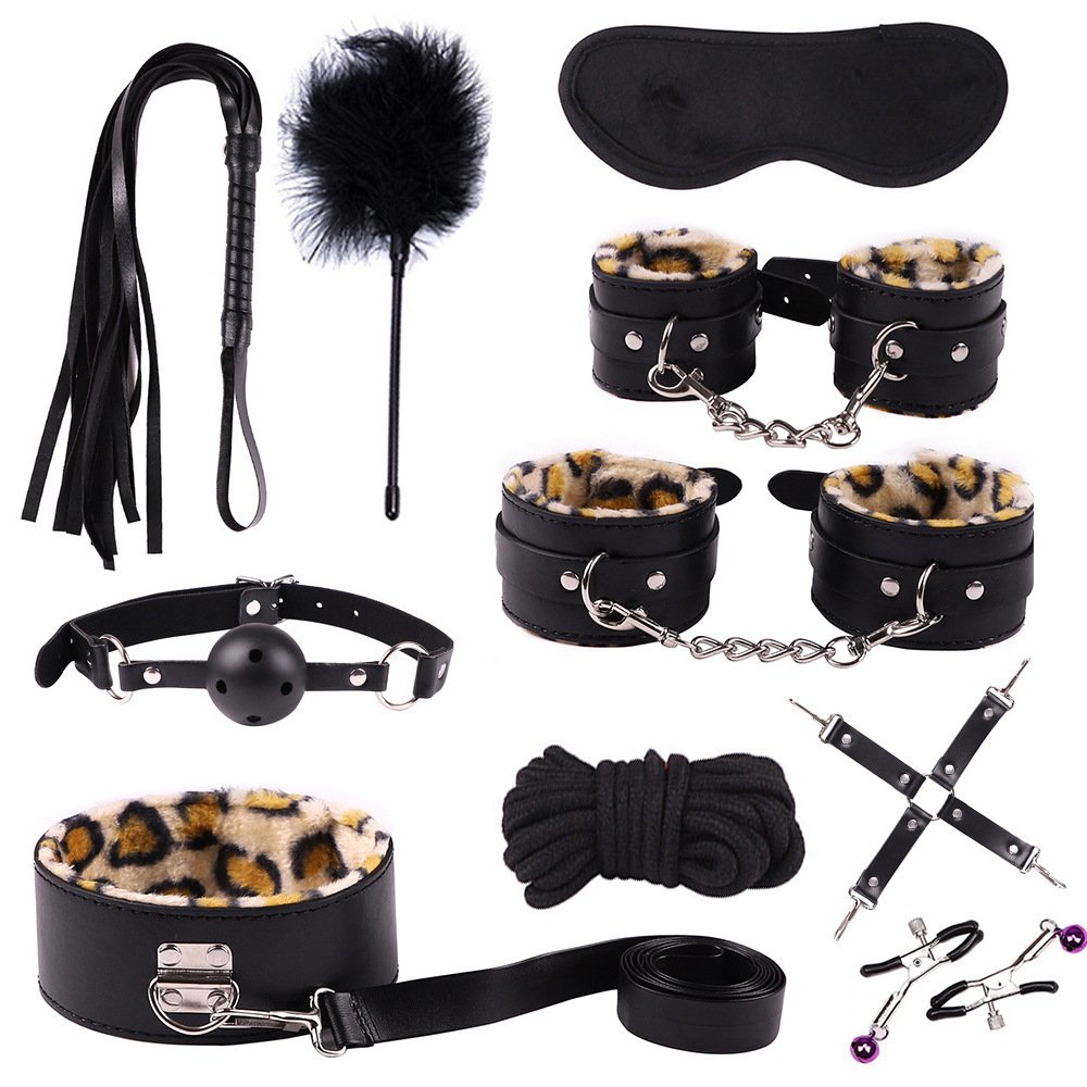 Bondage Set Adult Products Couple Sm Sex Toy Male Slave Chastity Belt Sex Toys Bdsm Bondage 10pcs Set