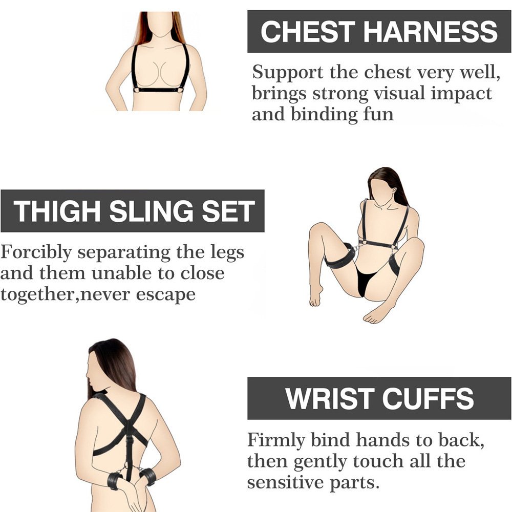 Sexfoxes Soft Handcuffs And Blindfolds BDSM Collar Woman Neck To Wrist Eye Mask Bondage Gear & Accessories Kit