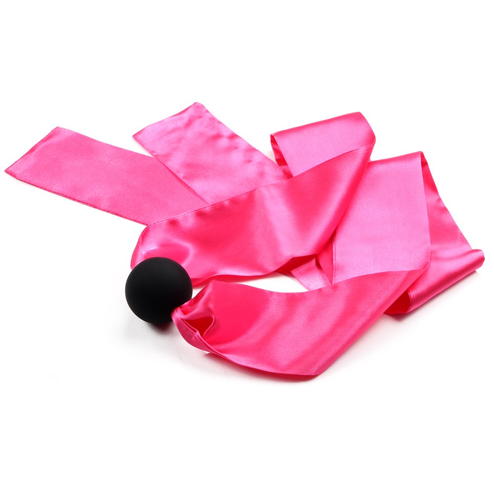 New Style Satin Silicone Mouth Ball Gag Mouth Training Slave Drool Bondage Satin Gag Sex Mouth Ball