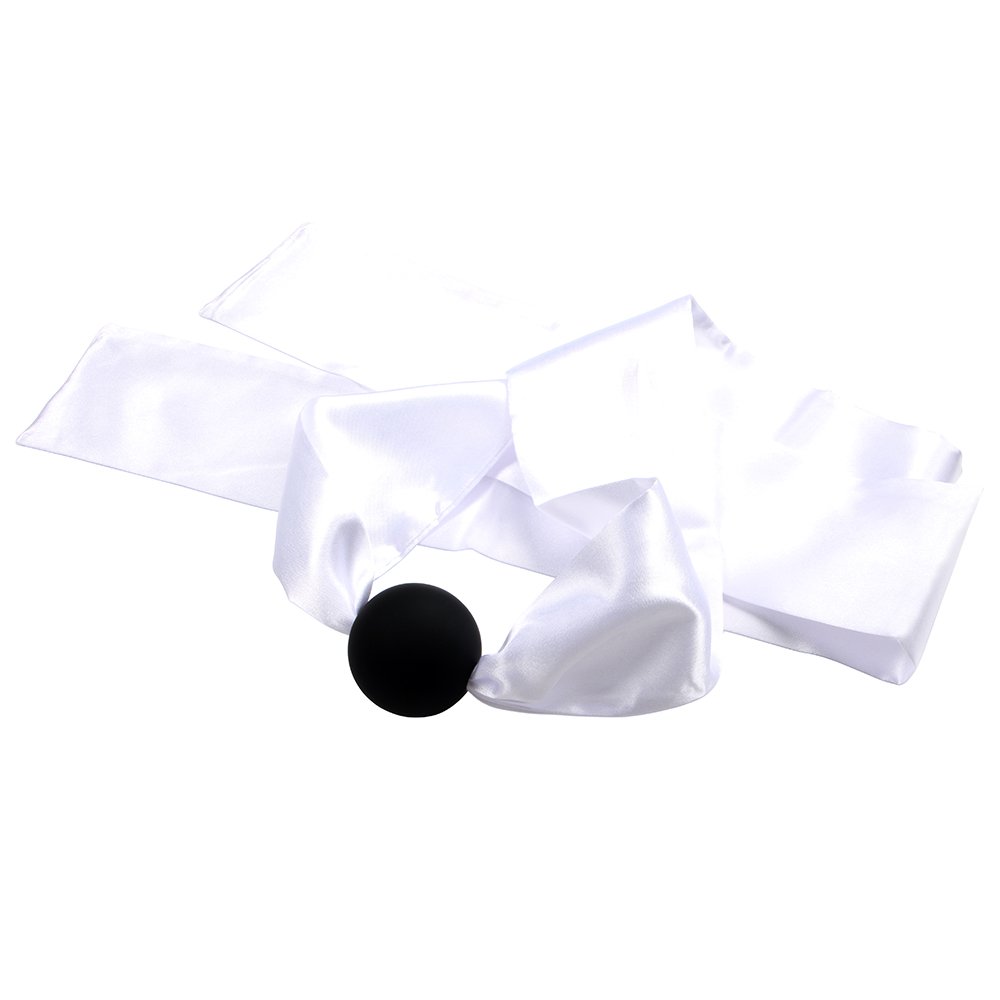 New Style Satin Silicone Mouth Ball Gag Mouth Training Slave Drool Bondage Satin Gag Sex Mouth Ball