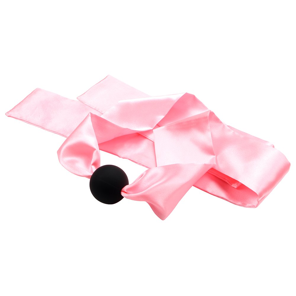New Style Satin Silicone Mouth Ball Gag Mouth Training Slave Drool Bondage Satin Gag Sex Mouth Ball