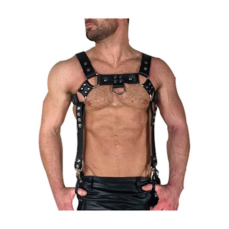 New Design Punk Leather Sexy Bondage Straps Body Harness Belt Body Fierce men's clothing