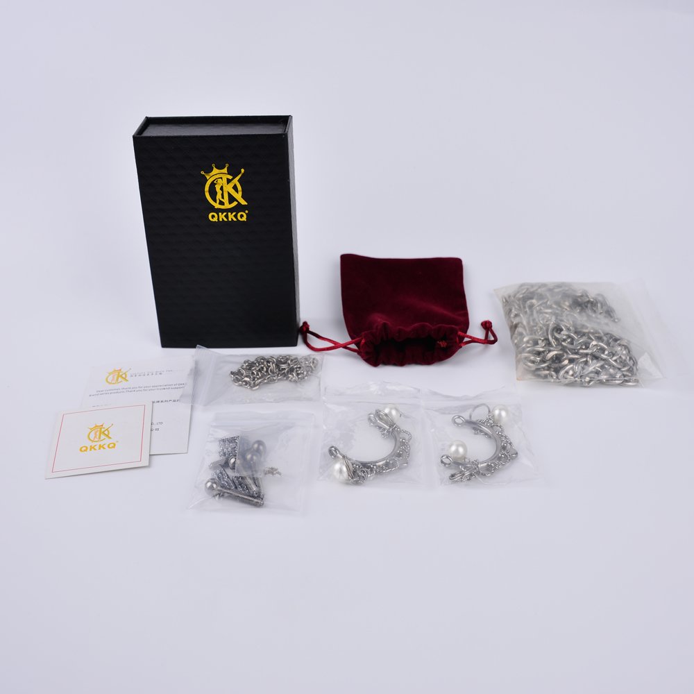 QKKQ wholesale spiked nipple clamps,female nipple clamps,nipples sex toys,bondage gear,Nipple Play Crystal Chain Nipple Clamps