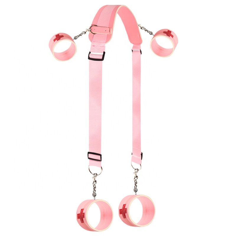 Sex Position Bondage Gear Open Leg Handcuff Ankle Cuffs Neck Erotic Tool Set Upgraded Binding Strap For Women Sex Game Tool
