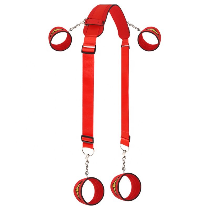 Sex Position Bondage Gear Open Leg Handcuff Ankle Cuffs Neck Erotic Tool Set Upgraded Binding Strap For Women Sex Game Tool