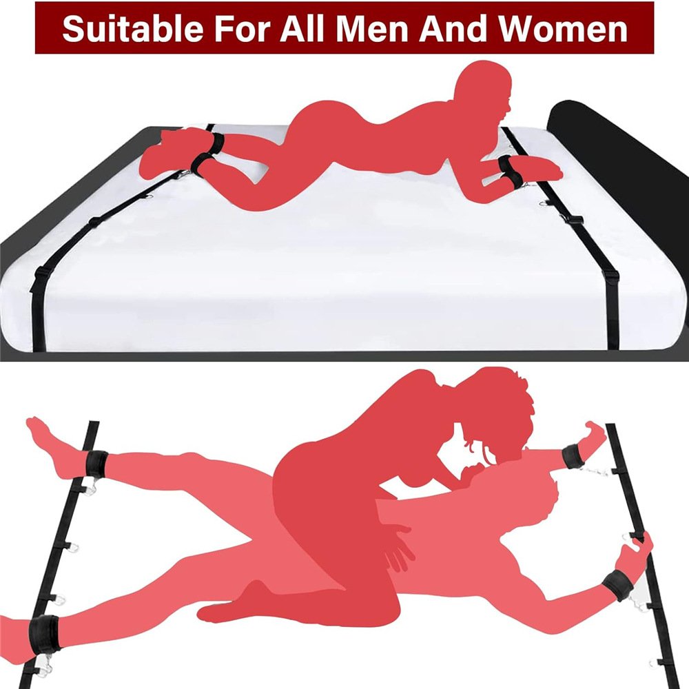 Sexfoxes SM Adult Sex Bandage Upgrade Reinforced Bed Bondage Gear Binding Four Corner Bed Binding Sex Tool for Couple Accessory