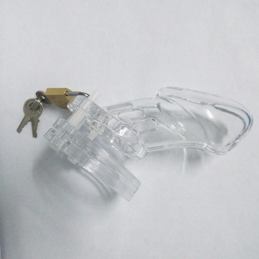 FAAK Sex Shop Plastic Jail House Chastity Device Chastity Cage with Penis Ring Captus Locking Chastity Cage