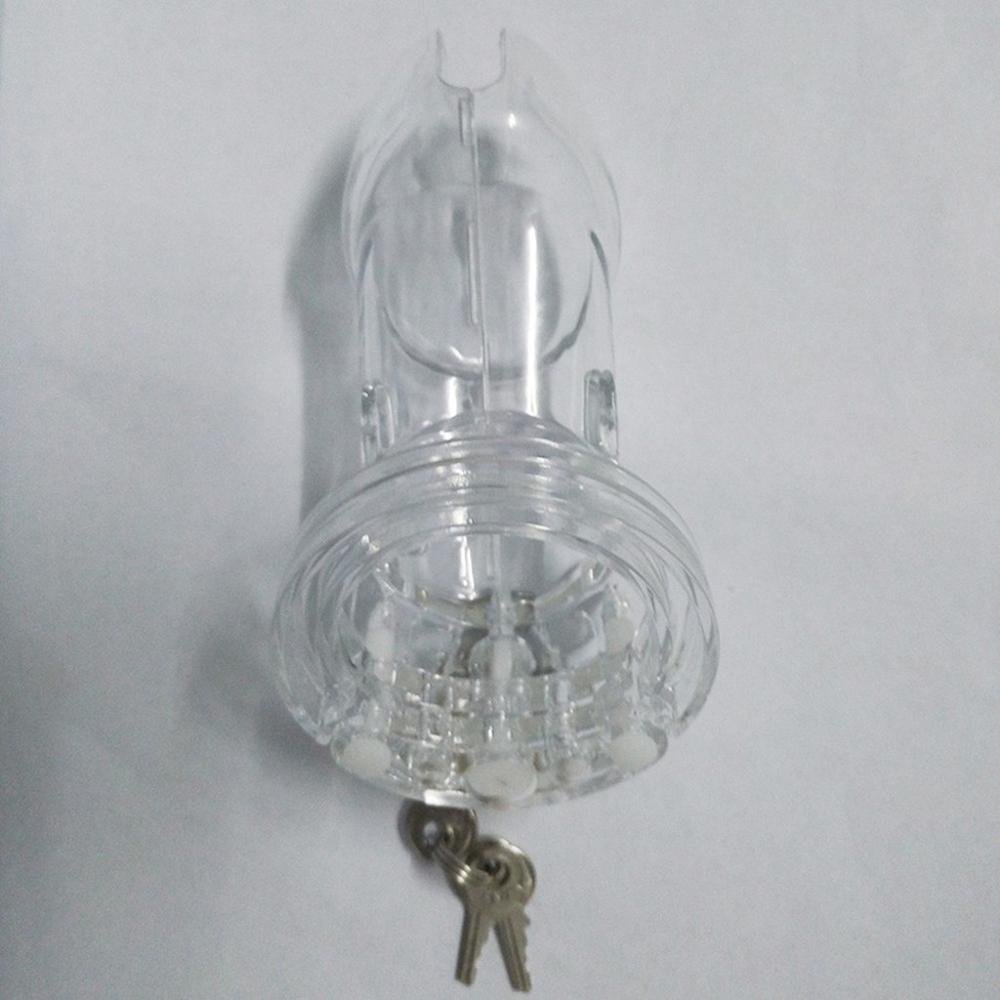 FAAK Sex Shop Plastic Jail House Chastity Device Chastity Cage with Penis Ring Captus Locking Chastity Cage
