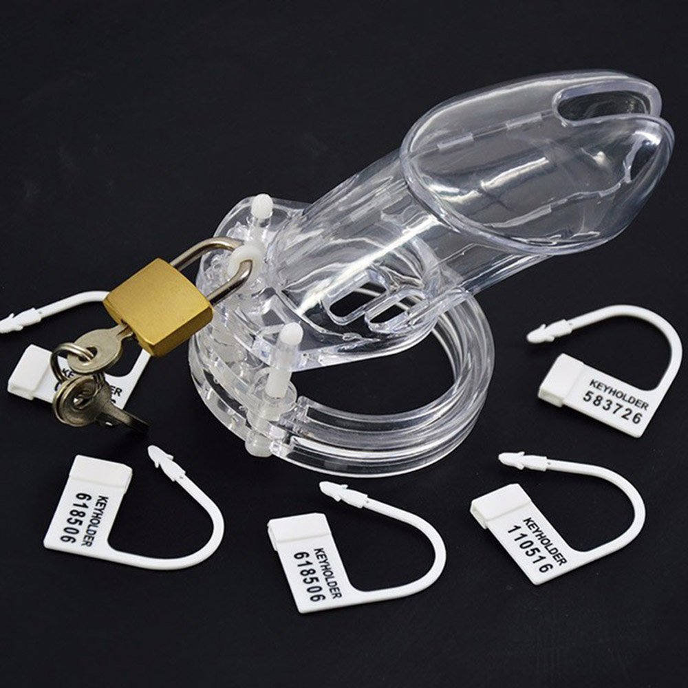 FAAK Sex Shop Plastic Jail House Chastity Device Chastity Cage with Penis Ring Captus Locking Chastity Cage