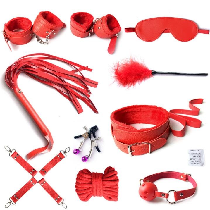 Hot Selling 10Pcs Leather Sex Toys BDSM Bondage Restraints Kit For Couples