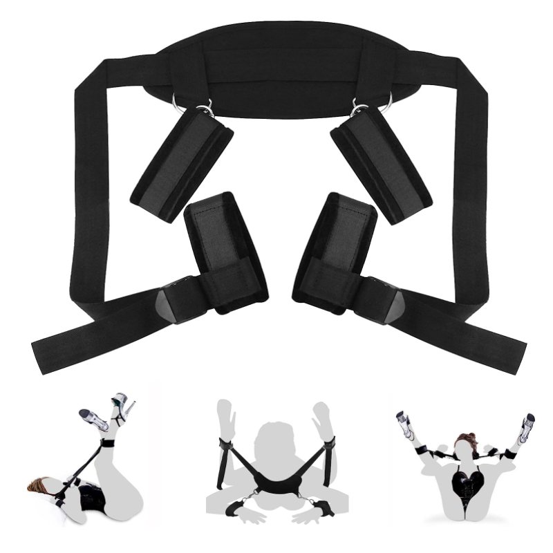 Double Couple BDSMS Bed Restraints Kit Sex Toys Wrist Leg Restraint Straps Hand & Ankle Cuffs Adults Bed Sex Bondage Restraints