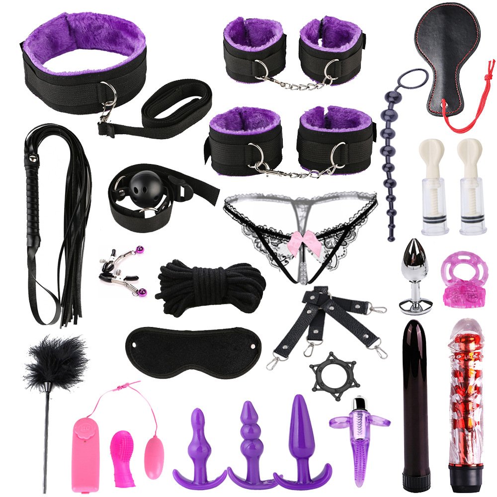 Delove BDSM 26 PCS Bondage Set Slave Sex Toys Couples Gay Erotic Accessories Sexy Handcuffs Collar Adult Games Fetish for Woman